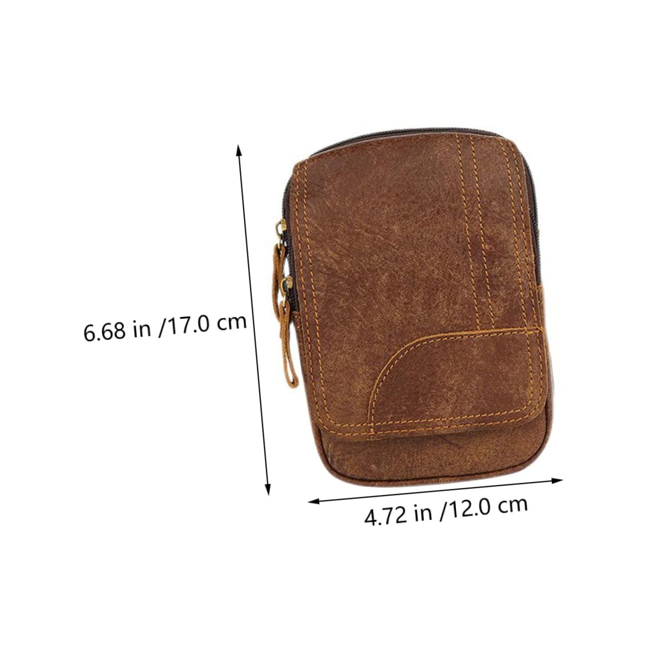 VALICLUD Riñonera de Cuero Multifuncional Marrón, Bolsa para Teléfono Móvil, Tamaño Compacto, Resistente al Desgaste, para Hombres, Uso en Deportes al Aire Libre, Senderismo y Ciclismo