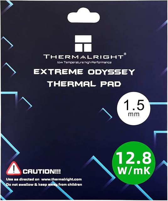 SWECENT Thermalright Thermal Pad 12.8 W/mK, 120x120x1.5mm, Non Conductive Heat Resistance High Temperature Resistance, Silicone Thermal Pads for Laptop Heatsink/GPU/CPU/LED Cooler (120 * 120 * 1.5mm)