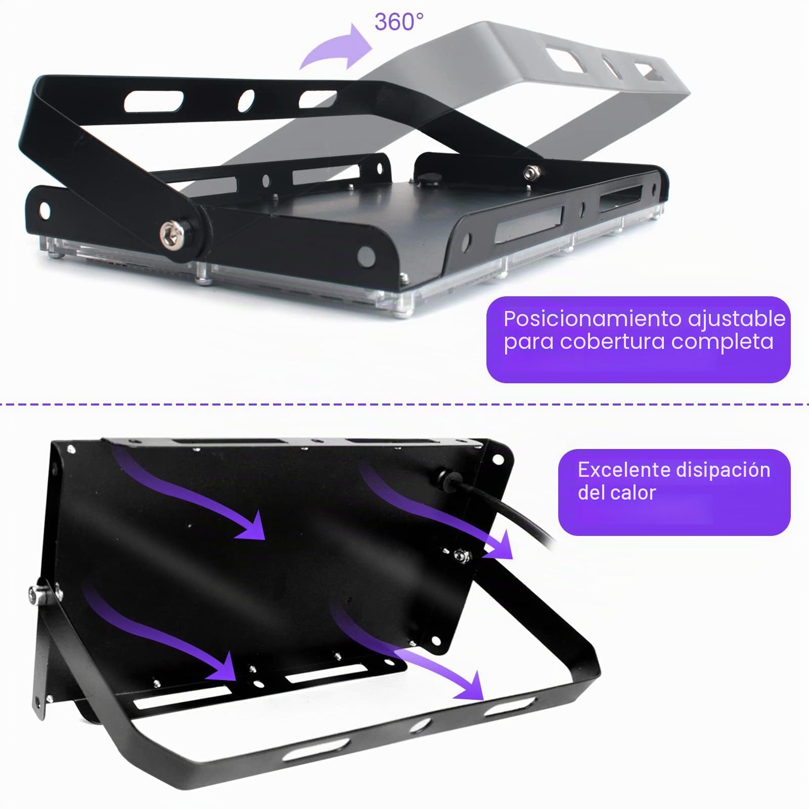 CREATESTAR Luz Negra Ultravioleta,2 Piezas 150W LED Luz Negra con Interruptor, 395-400nm Foco ultravioleta IP65 Impermeable Luces UV para GLOW Fiesta, Black light Party, Halloween, Pinta Corporal