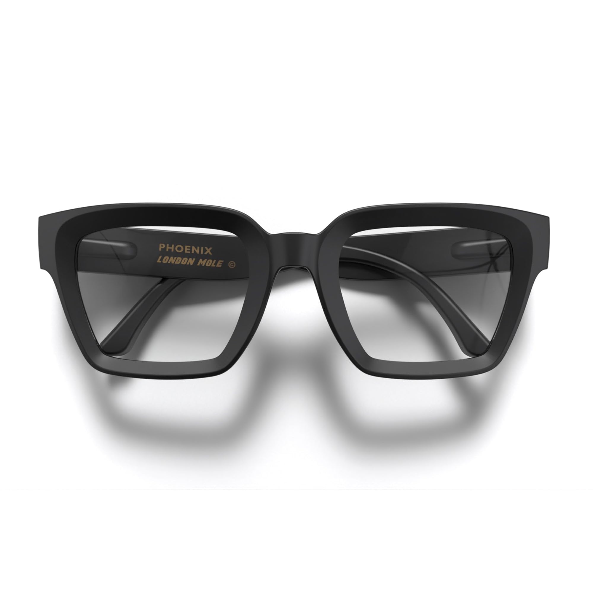 LONDON MOLE® Phoenix large oversized reading glasses, Rubberised Black