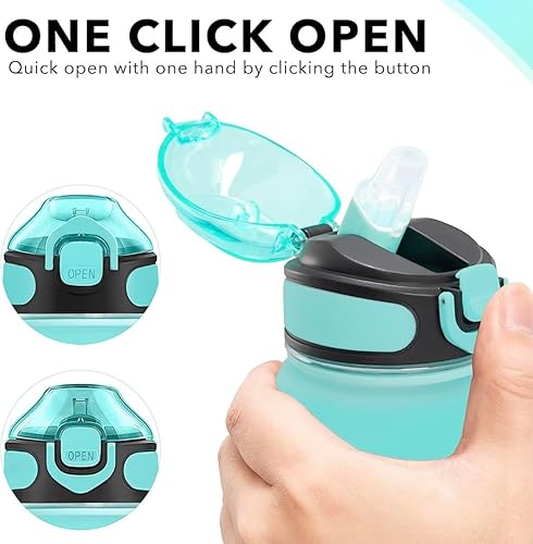 Miniatura 10 de Botellas de agua motivacionales con tiempos para beber y sorber, botella a prueba de fugas sin BPA con marcador de tiempo para garantizar que bebas