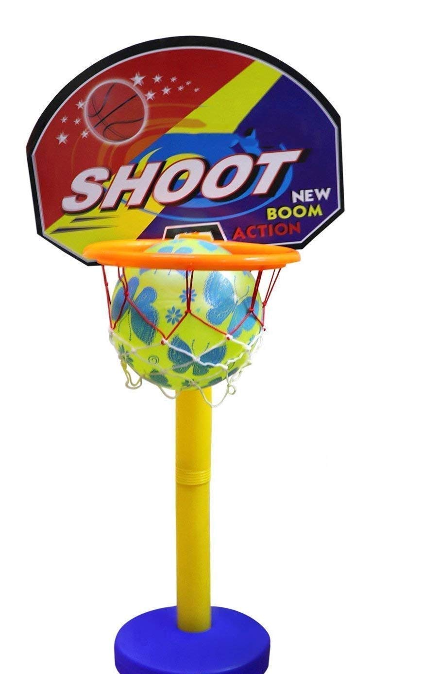 Verbier Adjustable Basketball Set with Stand Basket Ball with Net Ring Portable Indoor and Outdoor Basketball Kit for Kids Boys and Girls Pack of 1 Multicolor (B08P7P7ZNJ) Amazon Price History, Amazon Price Tracker