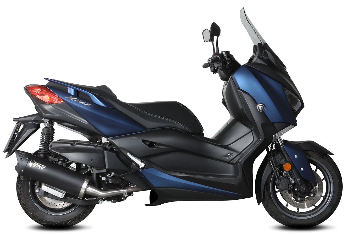 mivv tubo de escape homologado catalizado mover acero negro compatible con yamaha xmax x-max 400 2017 2018 2019 2020 mototopgun