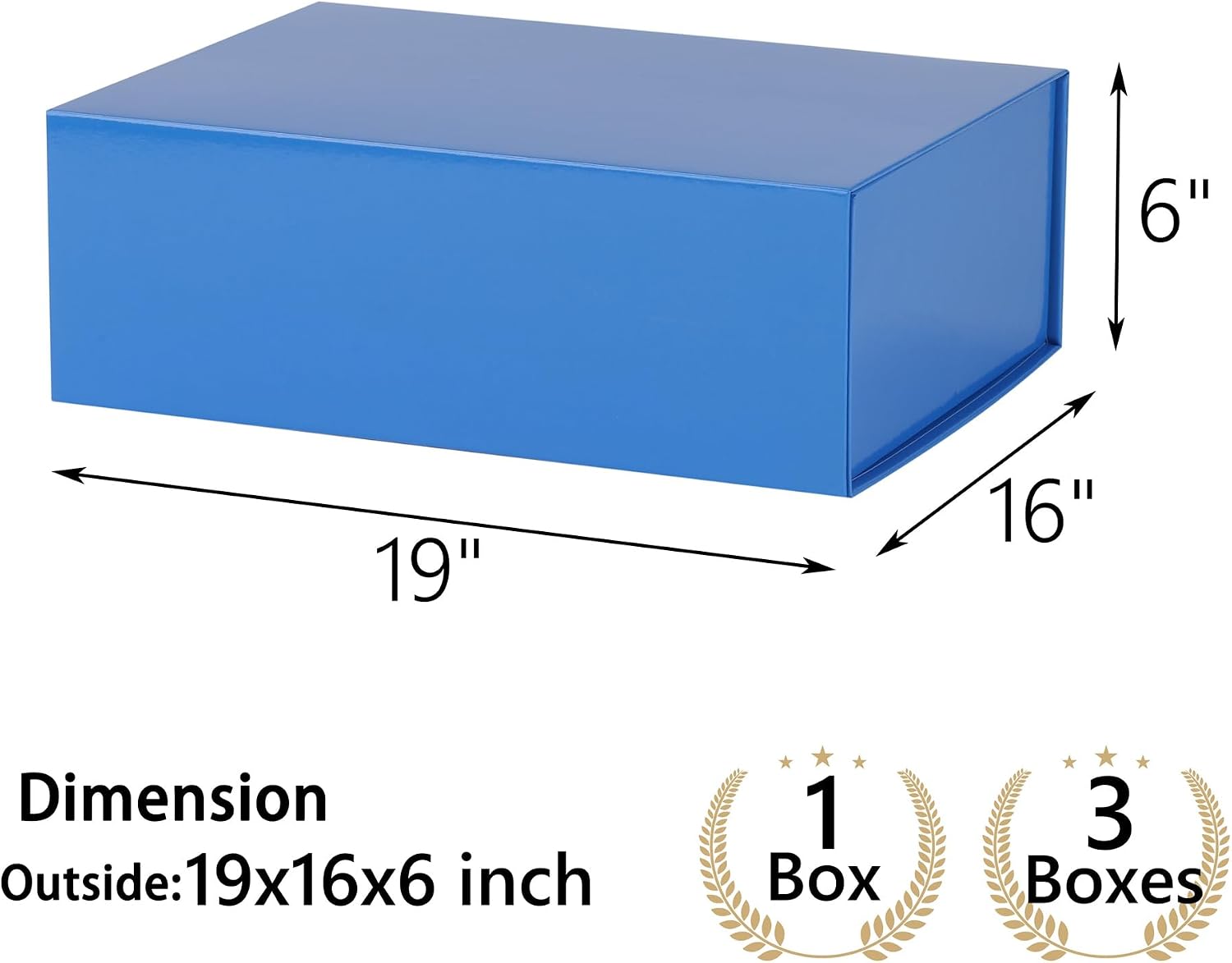 Blue Gift Box,19x16x6 Extra Large Gift Boxes With Lids For Presents Includes Ribbon And Diy Printable Sticker Paper,Bridesmaid Proposal Box,Magnetic Gift Box For Birthday,Wedding,Graduation image 3