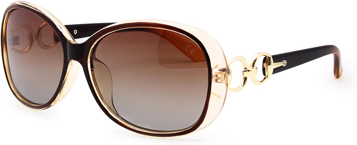 BVAGSS Women's Oversized Polarized Sunglasses Woman Shades UV Protection Eyewear (Brown Frame Brown Lens)