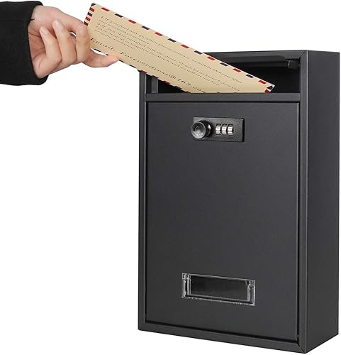 Vista 88 de Buzones con cerradura montados en la pared verticales – Buzones Jssmst con cerradura de llave de capacidad media, cubierta de acero galvanizado a