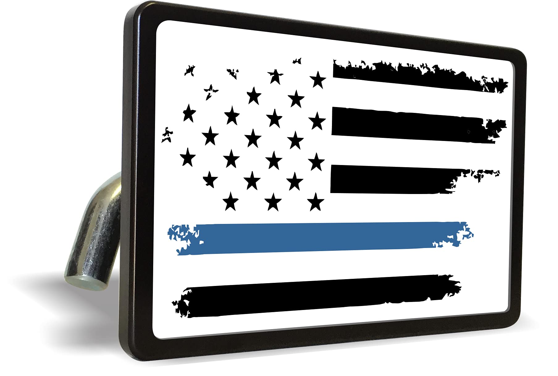 Marco De Matrícula De Metal De Aluminio Con Bandera Táctica Americana De Línea Azul Fina Para Policía Y Aplicación De La Ley - España