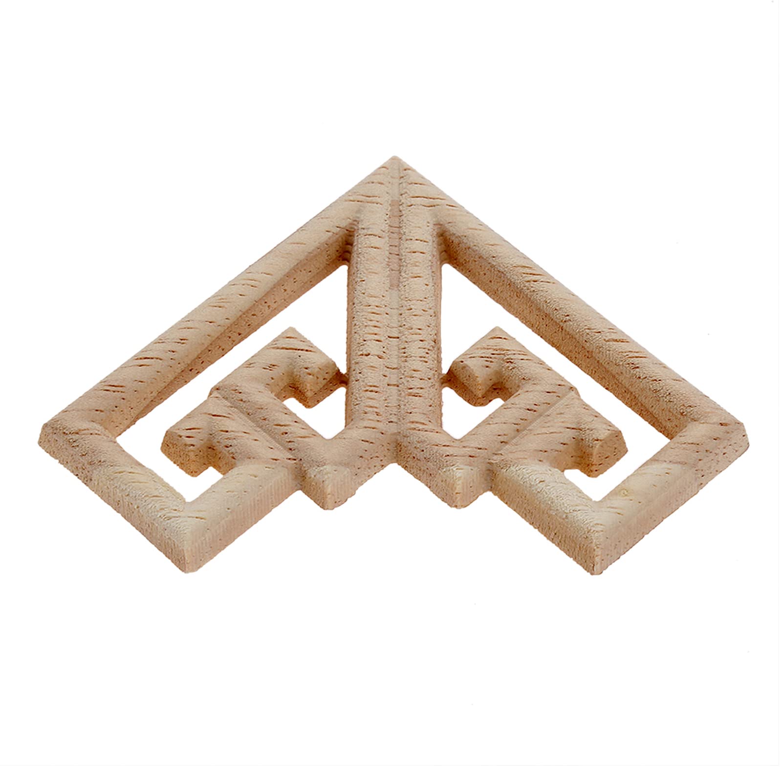 MUXSAM Wood Carved Appliques Onlays, 4-Pack Unpainted Corner Wooden Carvings Embellishments for Mirror Dresser Vanity Cabinet Mantel Picture Frame Update Furniture Decals, 6.5x6.5cm/2.56x2.56in