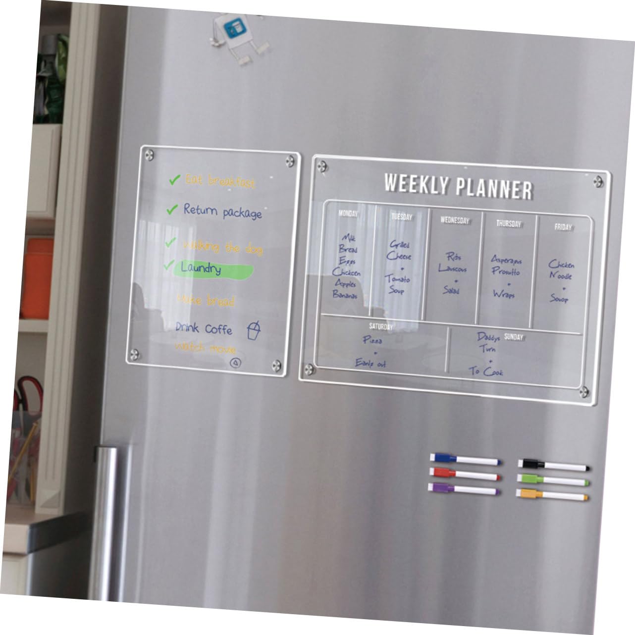 Kühlschrank-whiteboard Abwischbarer Monatsplaner Magnetische Tafel für Kühlschrank Praktische Erinnerungstafel Wiederverwendbare Planungstafel