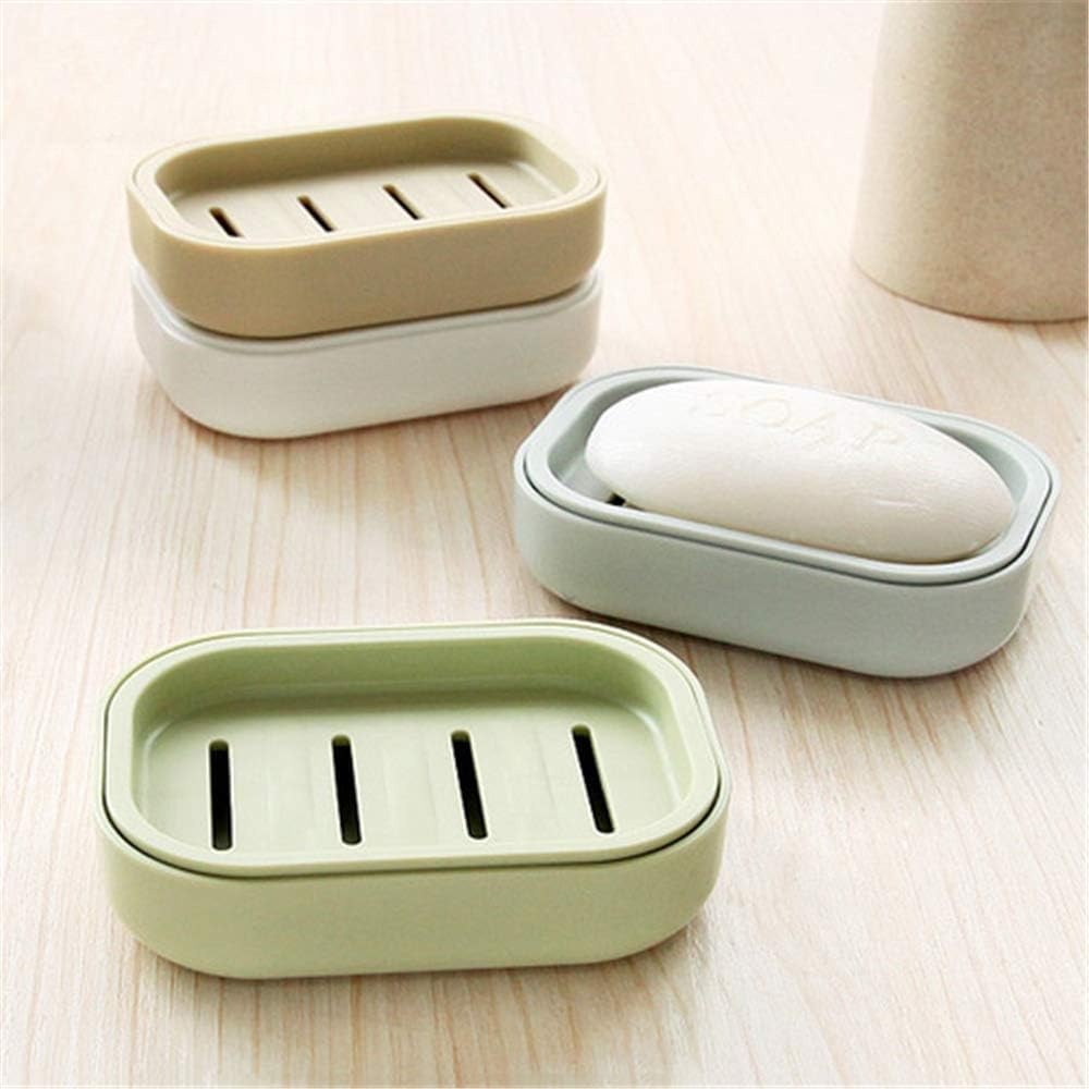 Jaboneras, paquete de 2 jaboneras con drenaje, jabonera, fácil limpieza, ahorrador de jabón, parada en seco, bandeja de jabón blanda, ducha for el hogar, soporte de viaje, contenedor, accesorios de ba