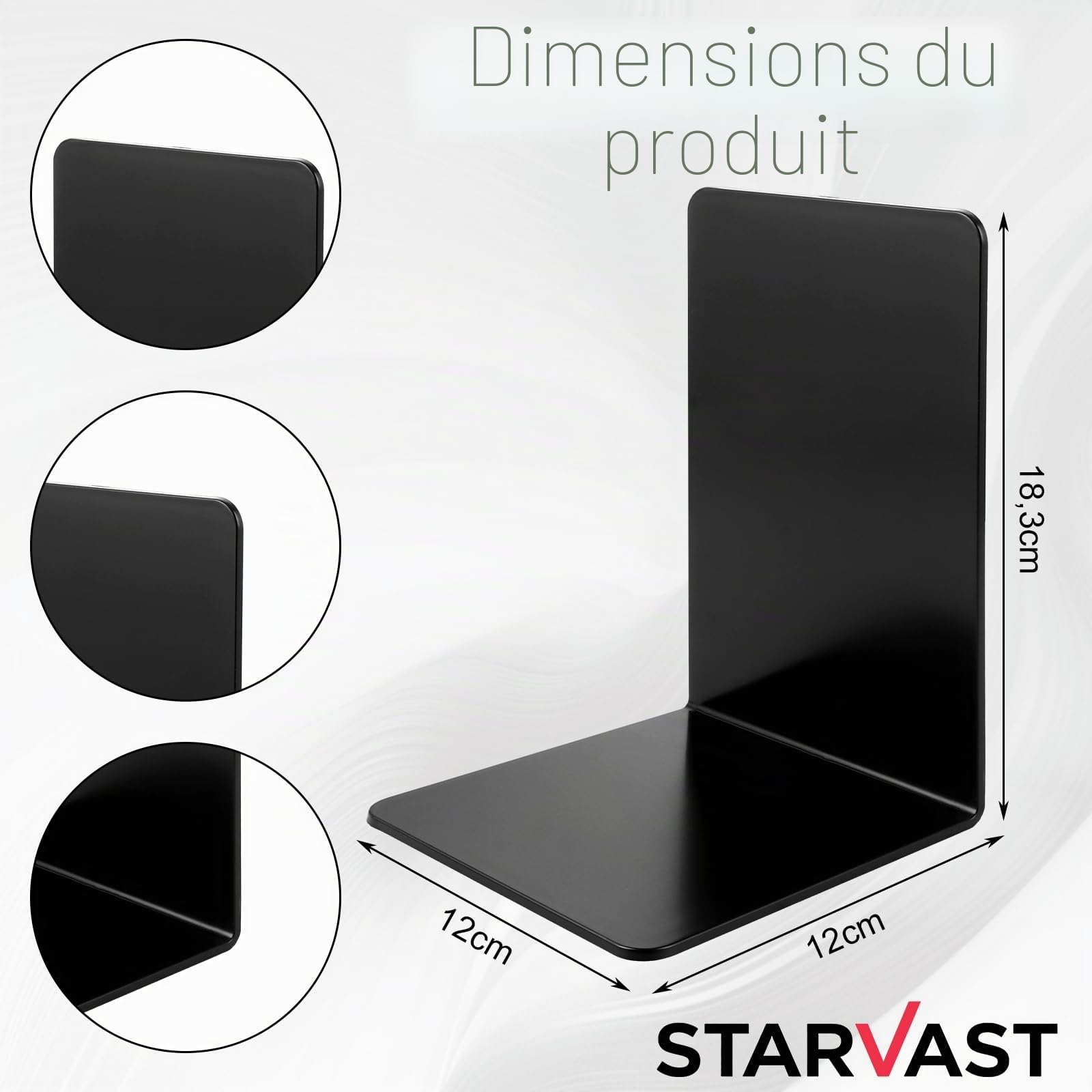 STARVAST Lot de 20 supports de livre, 17x12x11,8 CM, avec tapis antidérapant, support de lecture, support de partitions, pour l'école, le bureau et la maison, Noir