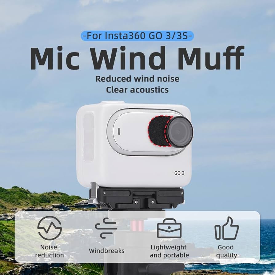 Mic Wind Muff For Insta360 - Furry Mic Windscreen 8pcs Compatible With Insta360 X4 Camera, X3 Camera, Outdoor Wind Noise Reduction By YOUSHARES