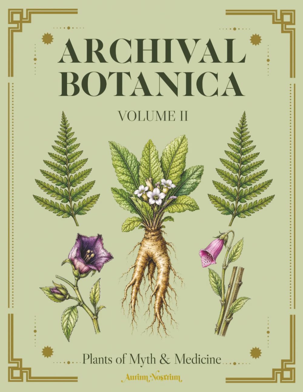 Archival Botanica Volume II: Plants of Myth & Medicine: A Botanical Coloring Book with Herbarium-Style Plates and Specimen Labels