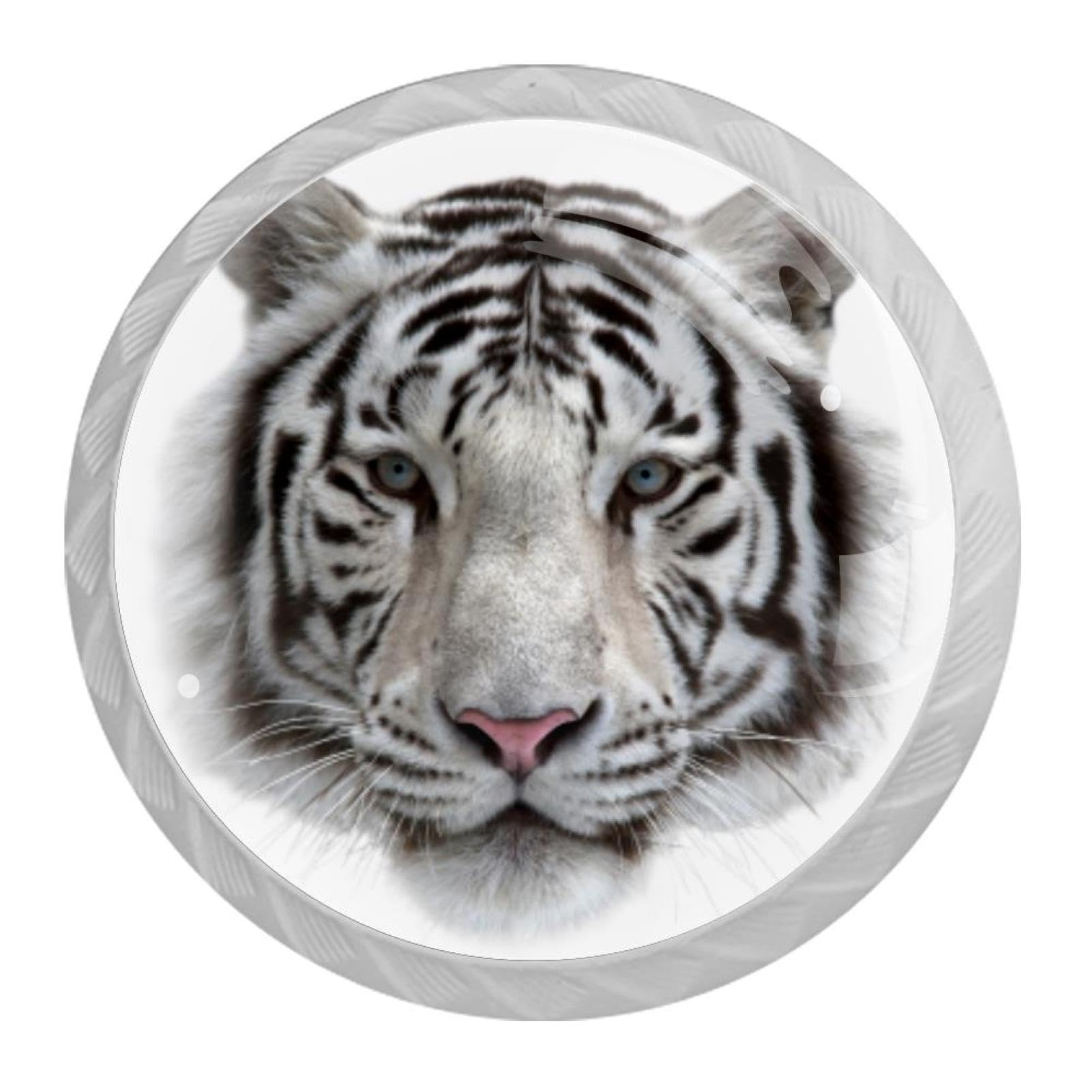 Tqmspg 4 Pieces Drawer Pulls Tiger Door Knobs Dresser Handles for Kitchen Wardrobe Cupboard Hardware Furniture