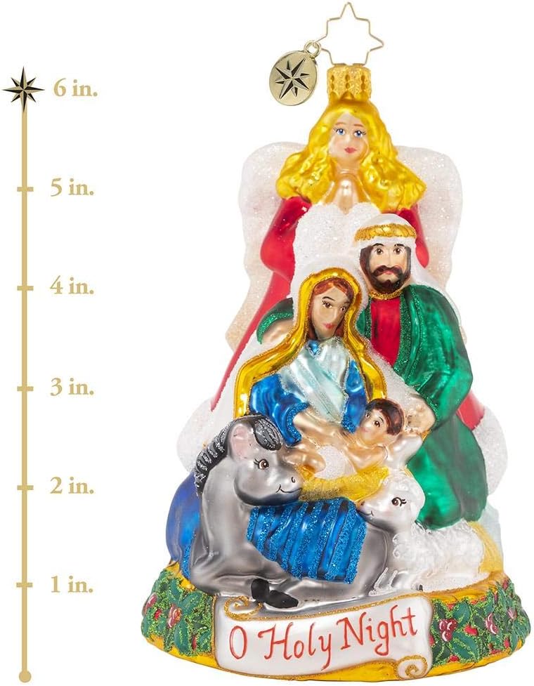 Christopher Radko Hand-Crafted European Glass Christmas Decorative Figural Ornament, All is Calm and Bright