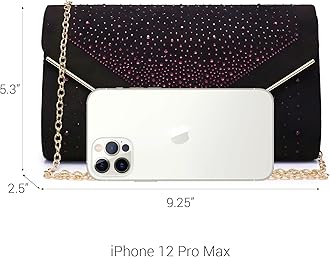 Dasein Women Rhinestone Evening Bag Faux Suede Clutch Formal Party Sparkly Purses Cocktail Wedding Handbag