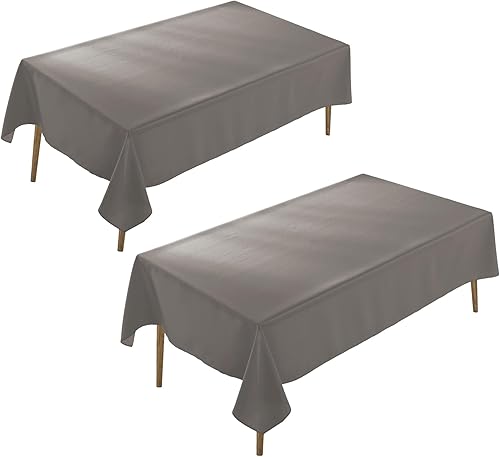 Miniatura 1 de Craft And Party Paquete de 2 manteles rectangulares de 60 x 102 pulgadas, mantel rectangular de 6 pies, mantel de tela de poliéster lavable para el