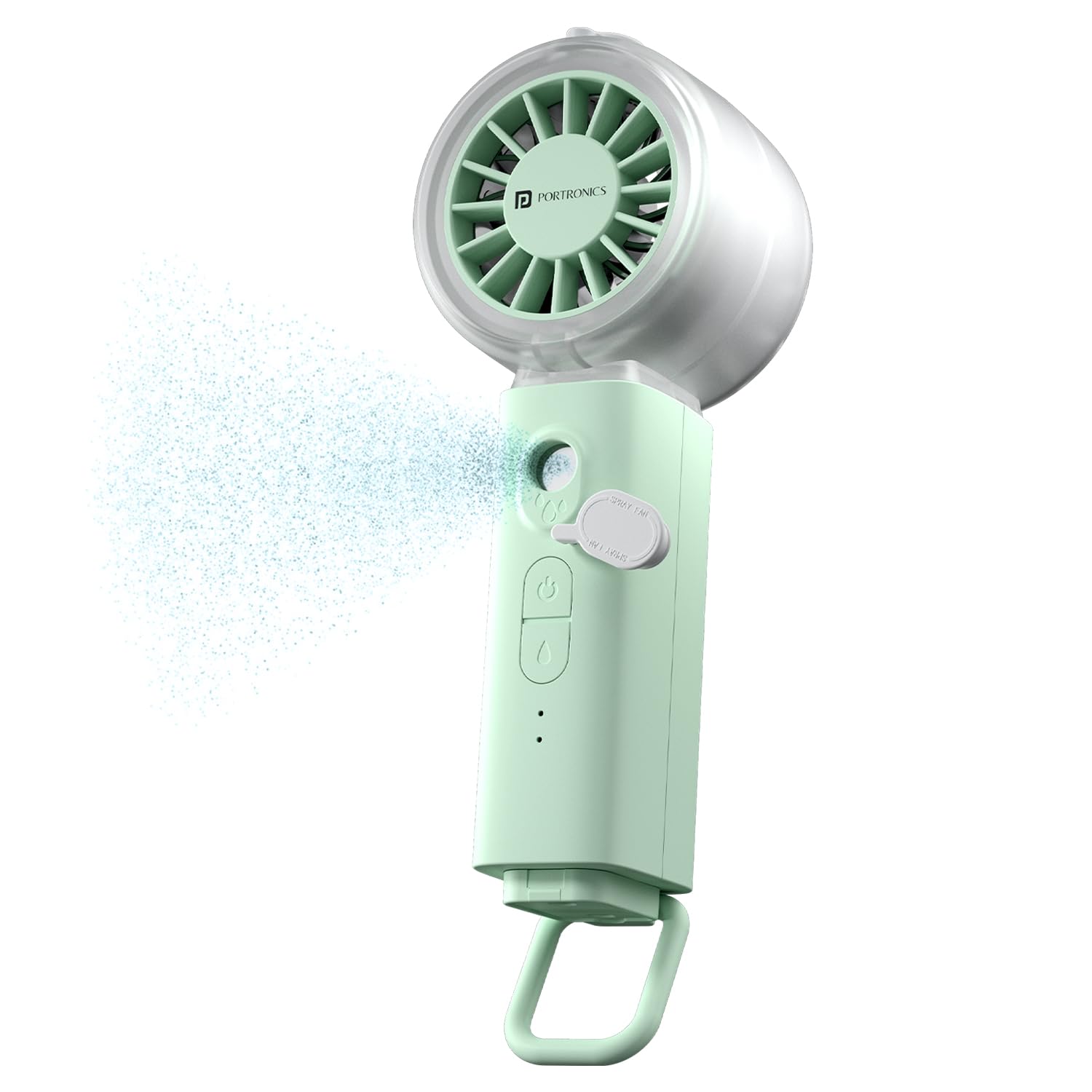 Portronics Toofan X Mist Portable Personal Mini Handheld Ultra-Fine Mist, 30ml Water Tank, 5 Speed Modes, 10800 RPM BLDC Motor, Upto 7 Hours Playtime, Type-C Charging, Best for Travel, Office(Green)-image-6