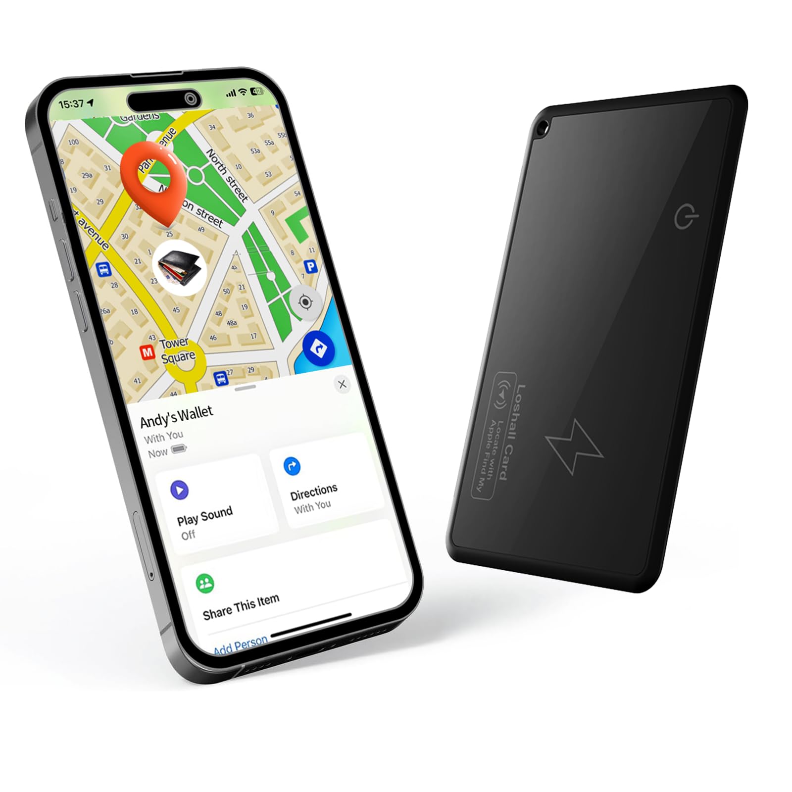 WOONITH Wallet Tracker Card Thin, Air Tag Rechargeable Wallet Finder, IP68 Waterproof, Works with Apple Find My (iOS only), Item Sorter for Luggage Tags, Phone, Passports (F05)