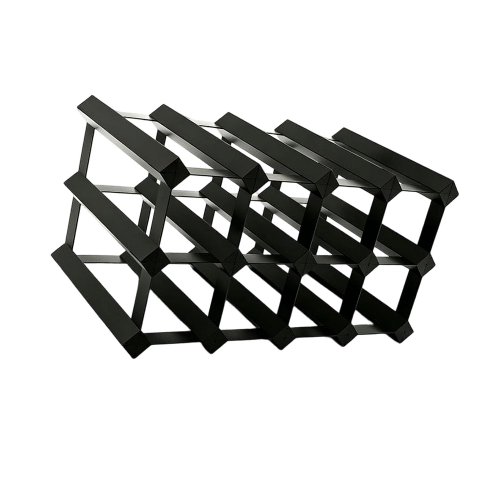 carotoe Tabletop Wine Bottle Rack for 12 Standard Bottles, Black Counter Storage Organizer with Horizontal Slots for Kitchen or Cellar Shelf Storage Holder Freestanding Cellar Display Shelf Bottle