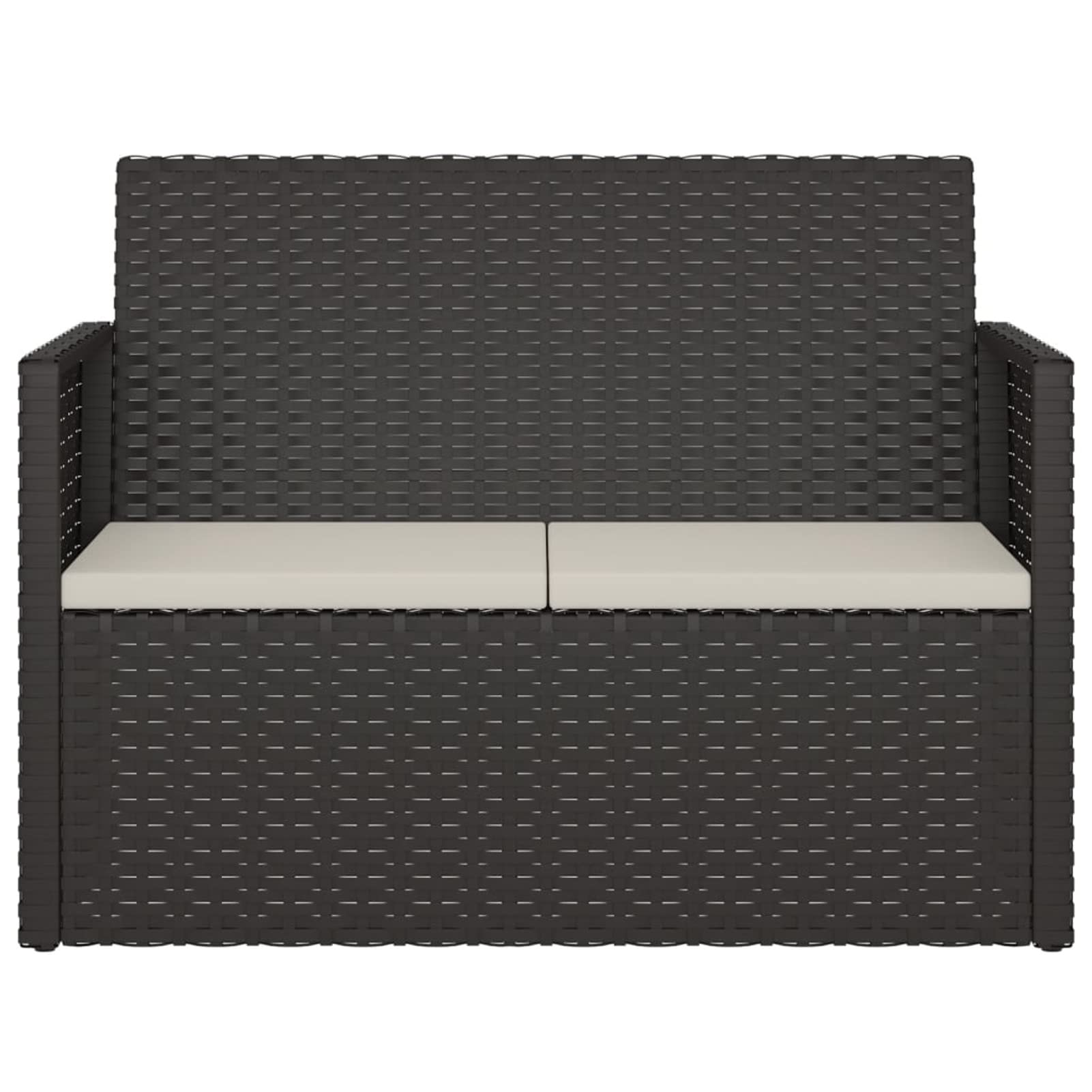 362316 Panca da Giardino con Cuscini Nera 105 cm in Polyrattan Testata in Legno,Testata Letto Matrimoniale Muebles Dormitorio Spalliera Letto Testiere per Letto Matrimoniale