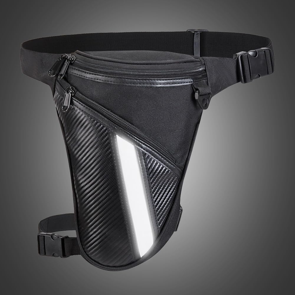 Sacoche De Jambe Moto Sac de Jambe Moto Taille Goutte Cuisse Hanche Ceinture Banane Sac Cavalier en Plein air Poche Voyage Sacs