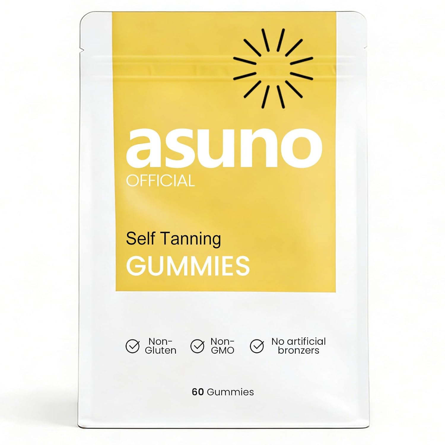 Tanning Gummies - Tanning Gummies for Women | With Beta Carotene, Astaxanthin, Vitamin C, Turmeric + Mango Extract | Even, Natural & Healthy Tan Without Sun - 60 Counts (1 Bag)
