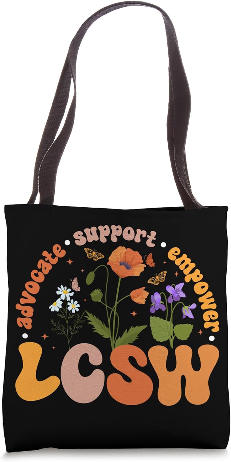 LCSW Appreciation Groovy Licensed Clinical Social Worker Tote Bag