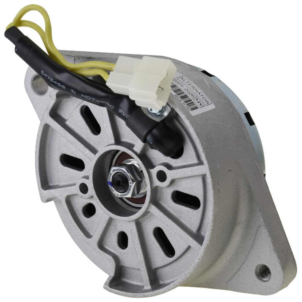 JAZGOT Alternador Yanmar 129150-77202. 12 V, 20 A, 2 orificios de montaje. Alternador con regulador interno y ventilador