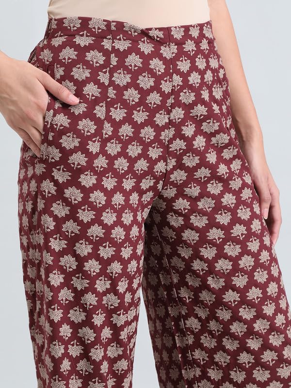 Image of GO COLORS Soft Viscose Printed Palazzo Full Length for Women| Breathable, Mid Rise