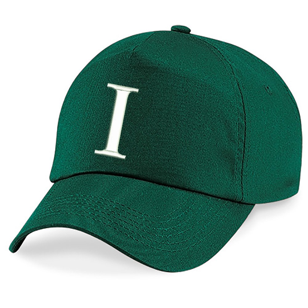 4sold Children School Embroidered Cap Kids Hat Alphabet A-Z Bottle Green