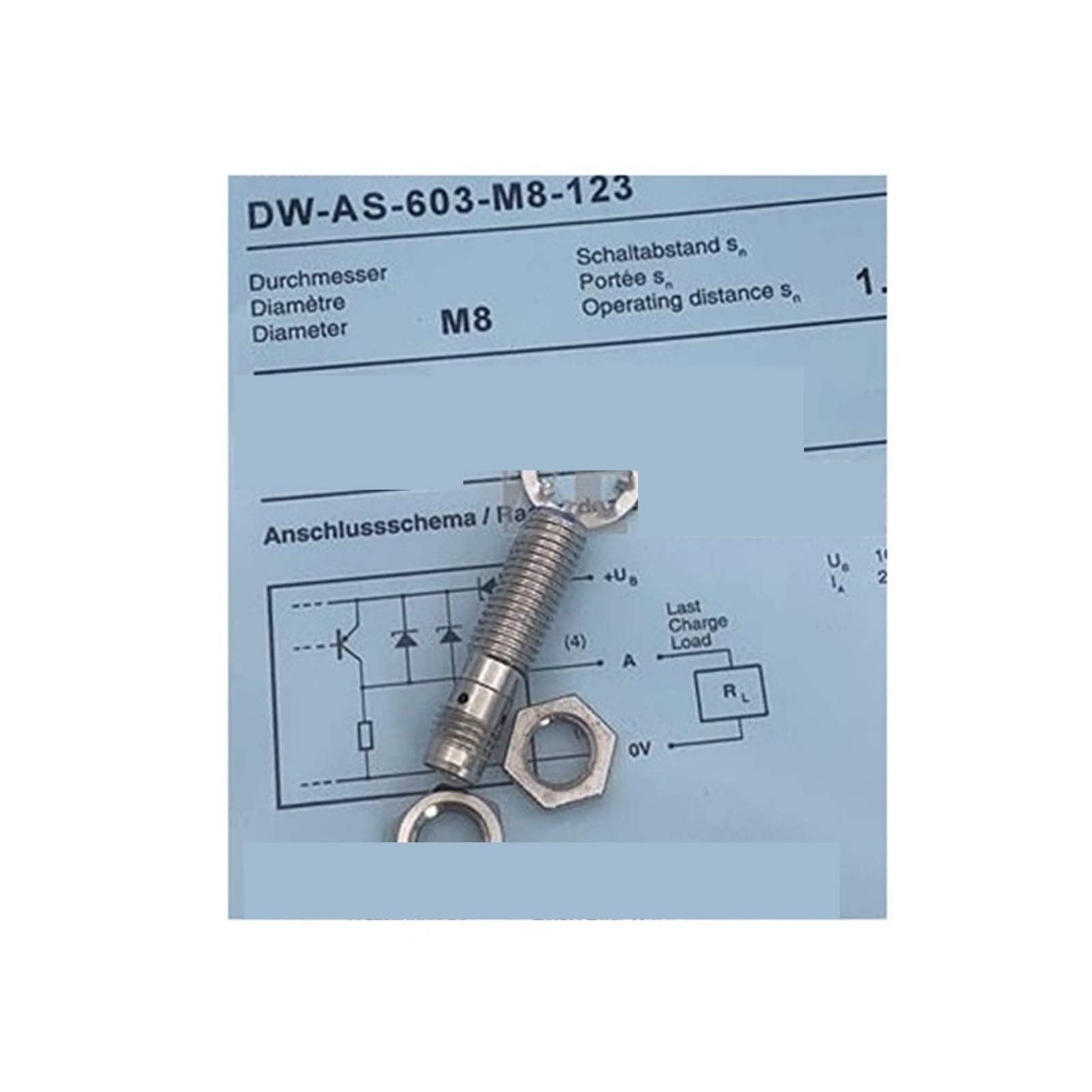 Interrupteur de proximité DW-AS-603-M8-123 capteur de position métallique M8