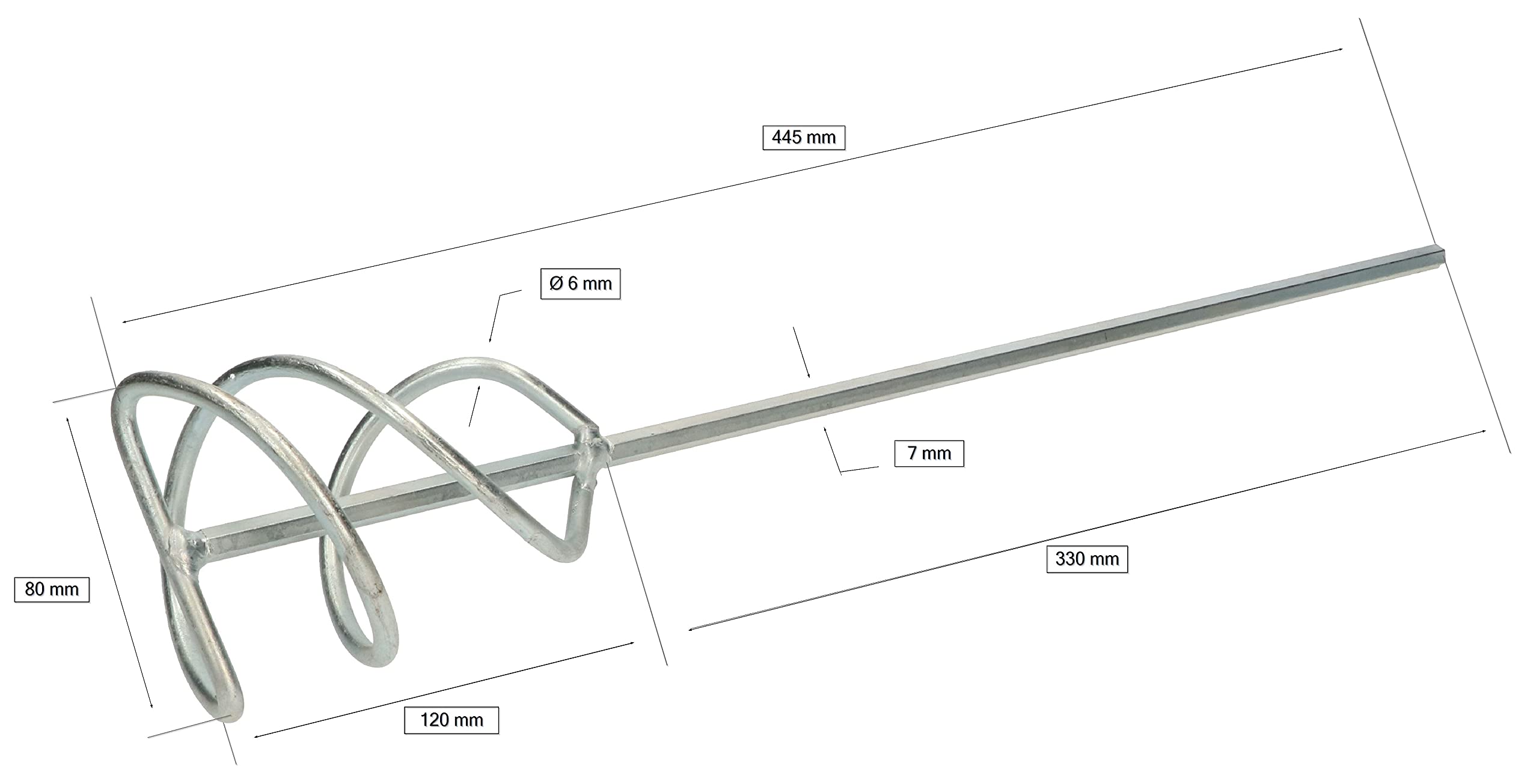 KOTARBAU® 3 x Varillas mezcladoras 55, 80, 100 mm, Mezclador, Agitador de adhesivos, Mezclador de mortero, yeso, cemento, Cesta mezcladora espiral, Batidora de yeso para taladro, Acero galvanizado
