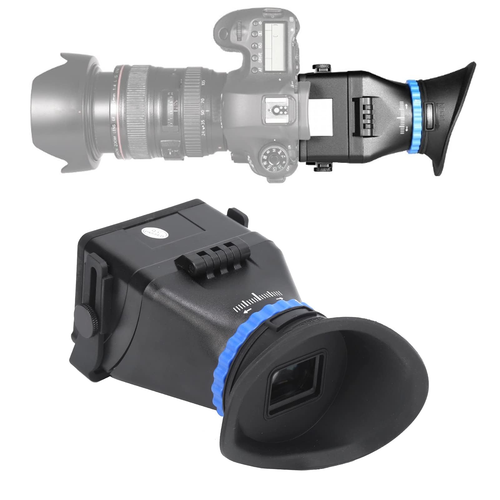 Viseur de Caméra à Grossissement 3,0X, Loupe de Viseur de Caméra Vidéo à écran LCD en Caoutchouc Souple pour Appareils Photo Reflex Numériques à écran 3 Pouces et 3,2 Pouces, avec