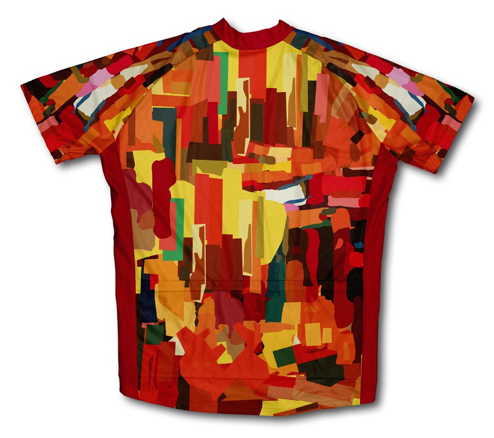 ScudoPro Orange Abstract Short Sleeve Cycling Jersey for Women - Size XL