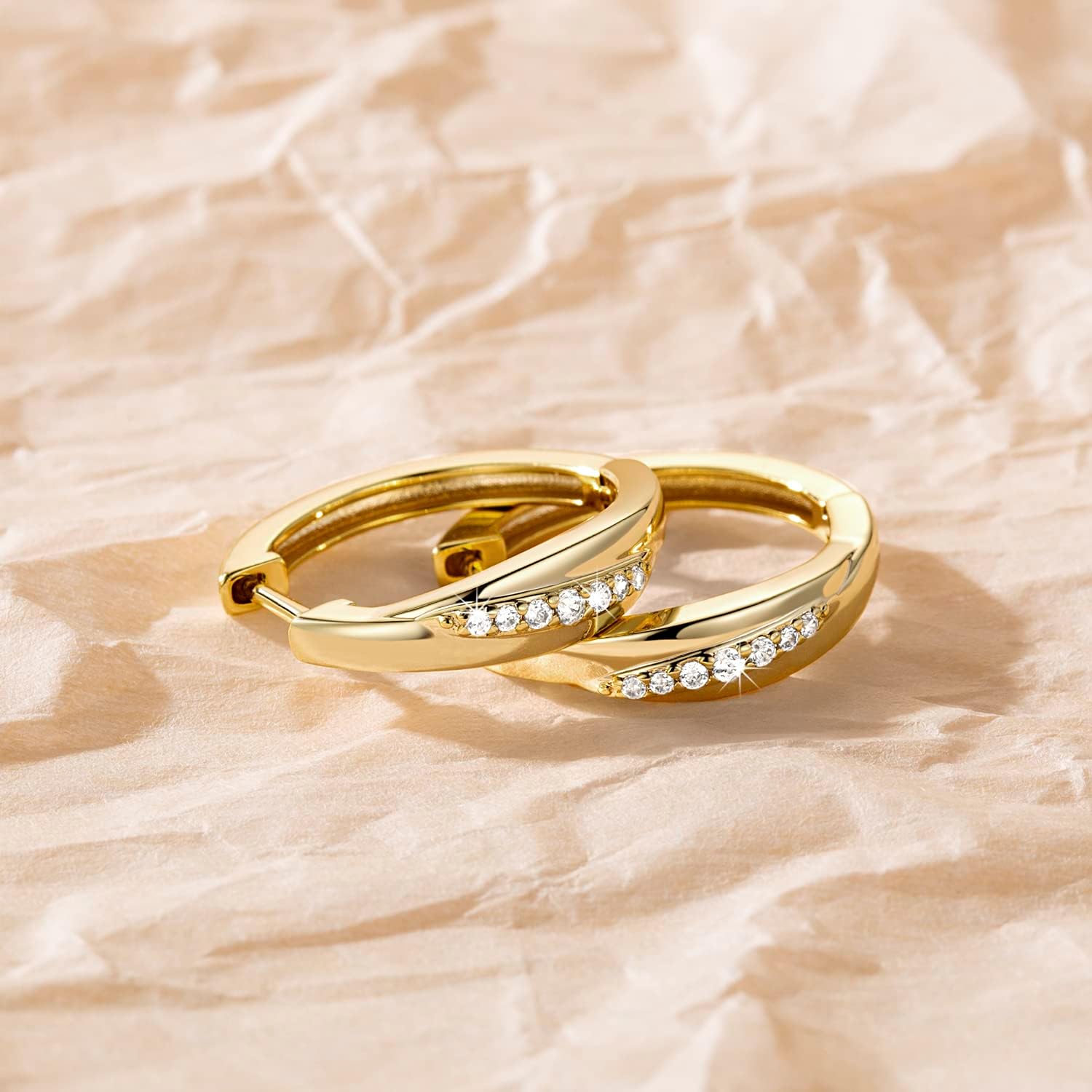 14K Gold Plaed Earrings for Women Gold Plaed Hoop Earrings for Women Hoop Earrings for Womens Hoops Lightweight Cubic Zirconia Hoops Earrings for Womens