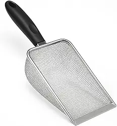 Pá Coletora para Areia de Gato em Aço Inox – Pazinha Higiênica Premium para Limpeza de Caixas de Areia, Terrários e Gaiolas de Pets - Premium