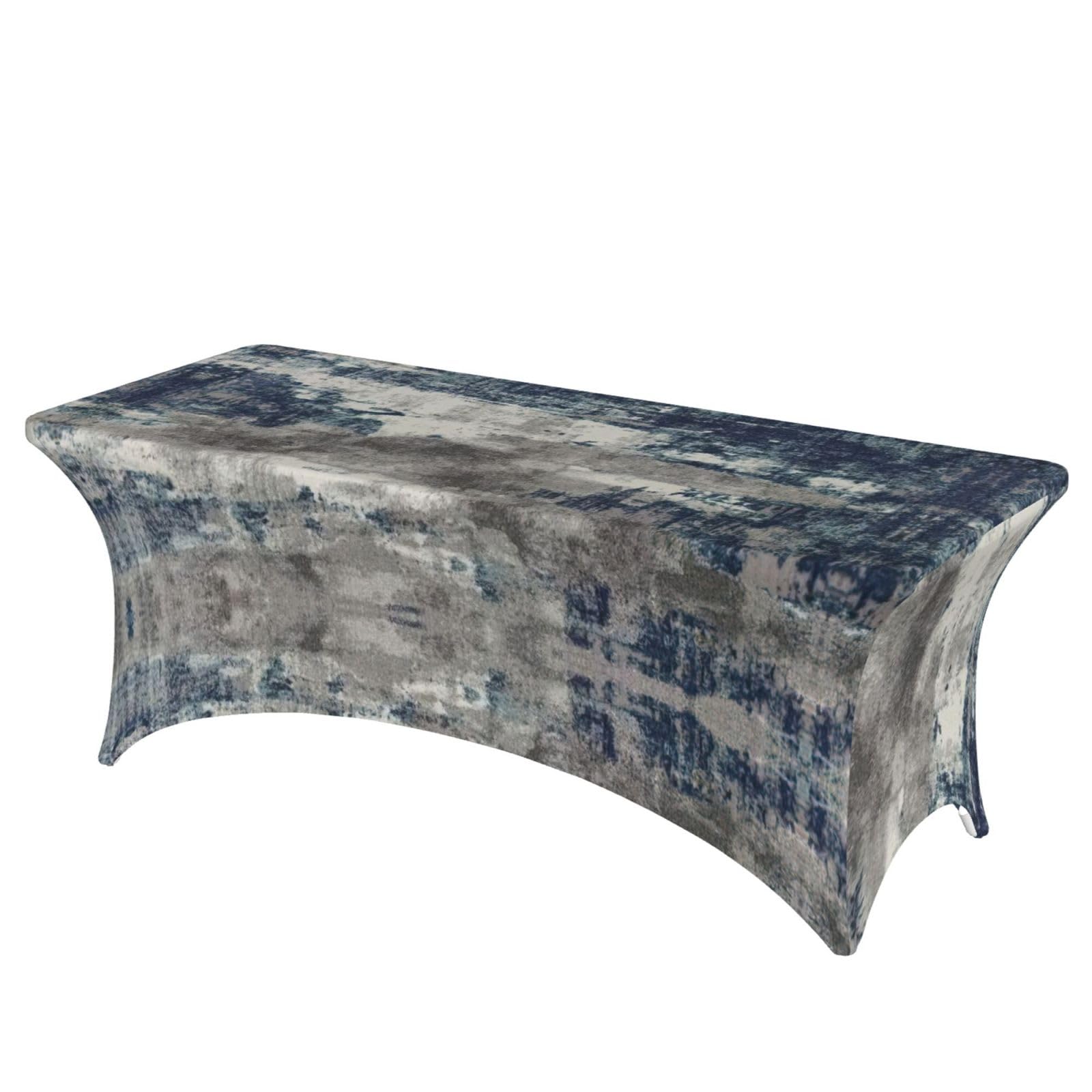 Nappe extensible élasthanne 1,8 m housse table rectangulaire bleu EdWal
