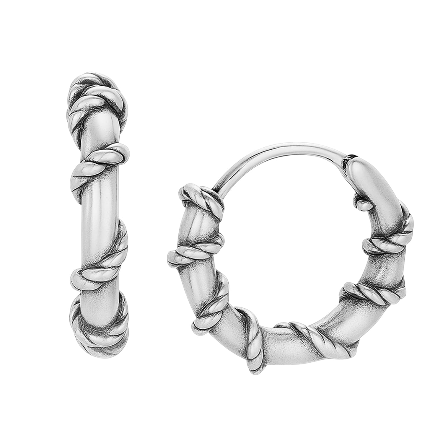 vama FASHIONS Stainless Steel Anti-Tarnish Tribal Bali Huggie Hoop Earrings Lightweight Ethnic Piercing Ear Accessories for Men-picture-13