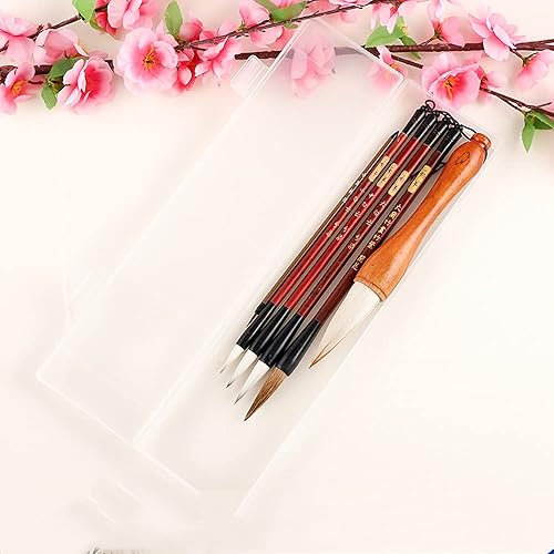 Pincel de escritura para acuarela, juego de pinceles de caligrafía china kanji japonés Sumi Pintura Pinceles de dibujo+soporte de pincel de bambú
