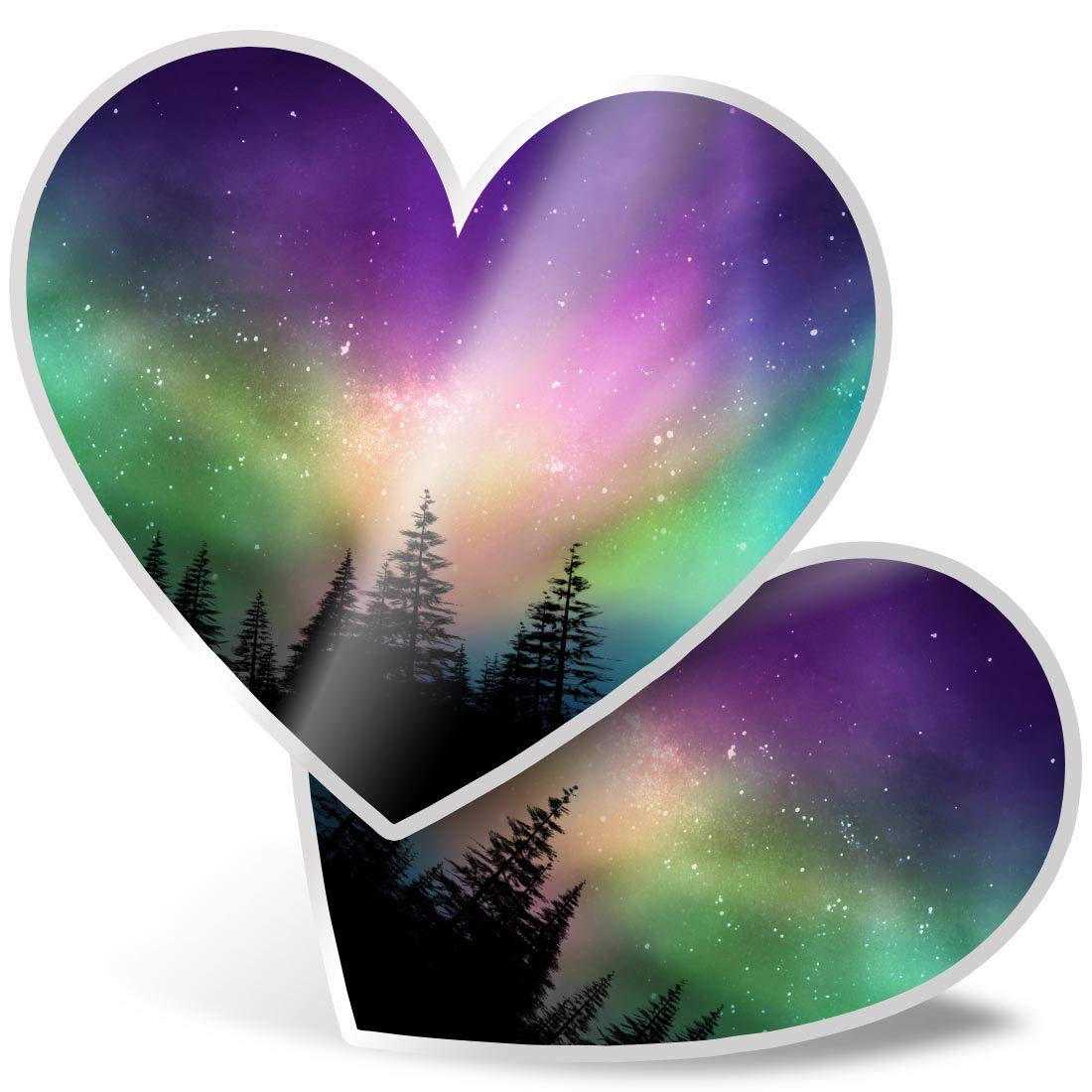 2 x 7.5cm He Stickers - Amazing Northern Lights Aurora Borealis Decals 8603