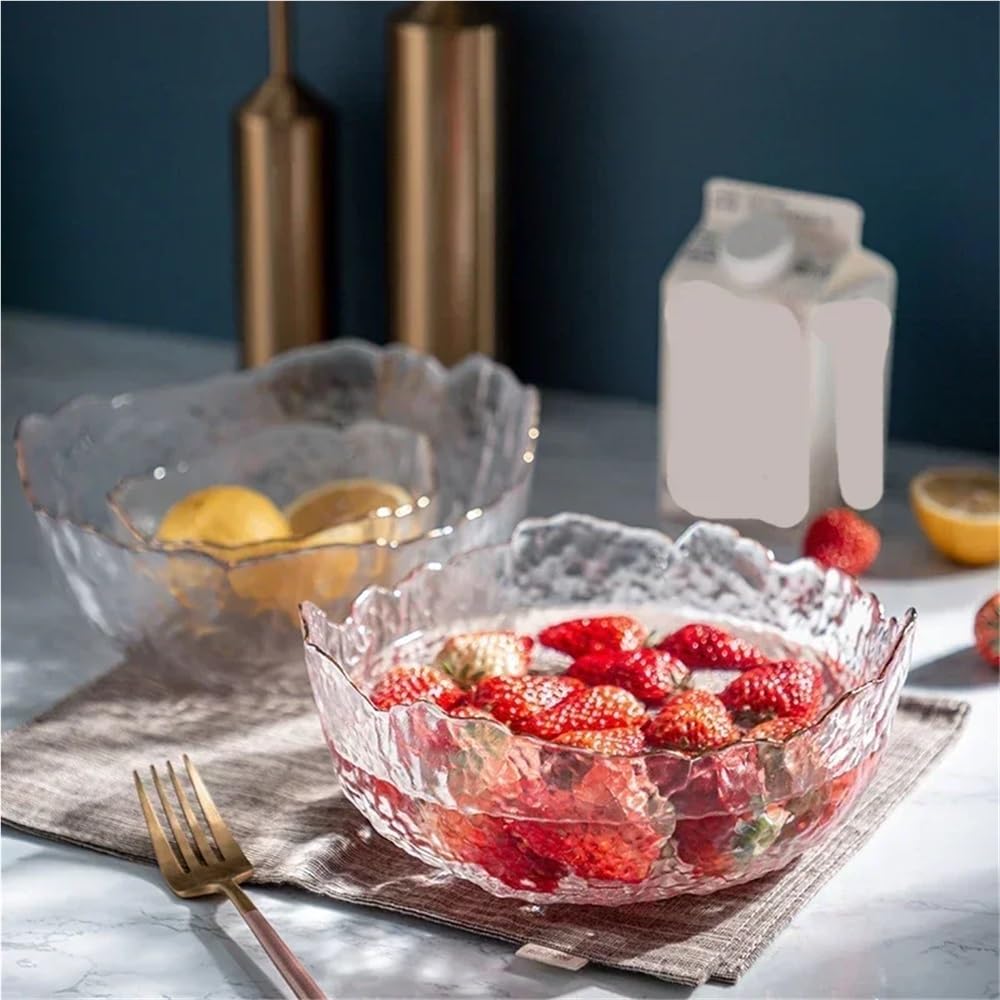 Tazón grande de vidrio multifuncional Tazón de vidrio for mezclar Tazón de almacenamiento de vidrio Fácil de limpiar Durable y adecuado for preparar ingredientes Sostener frutas y mezclar ensaladas Ma