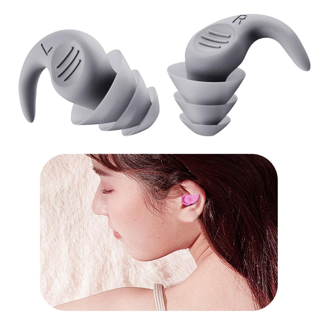 expora noise reduction ear plugs silicone sound blocking for sleep snoring swimming grey