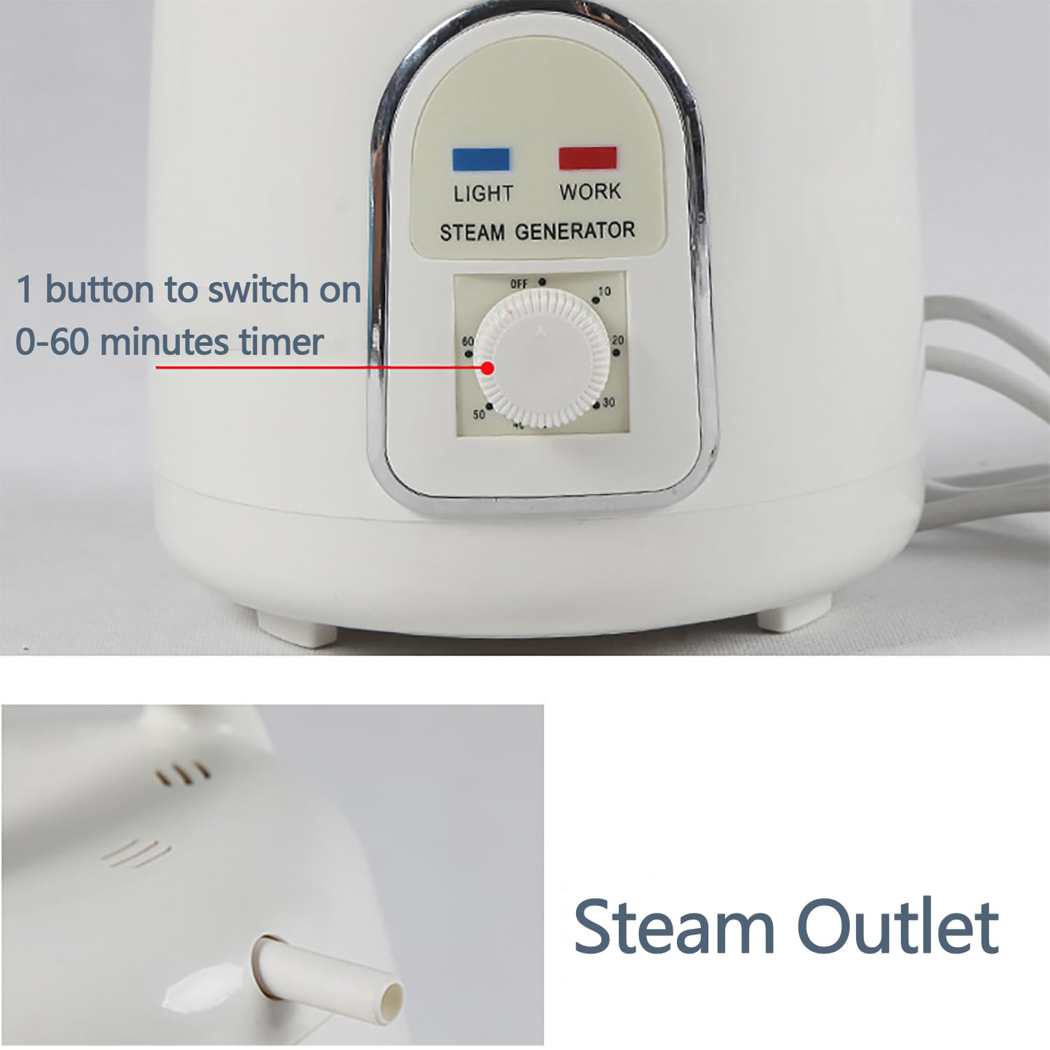 Vaporizador portátil de sauna con temporizador, antifugas y protección contra quemaduras secas, diseño de separación segura para relajación en el hogar y el salón de belleza