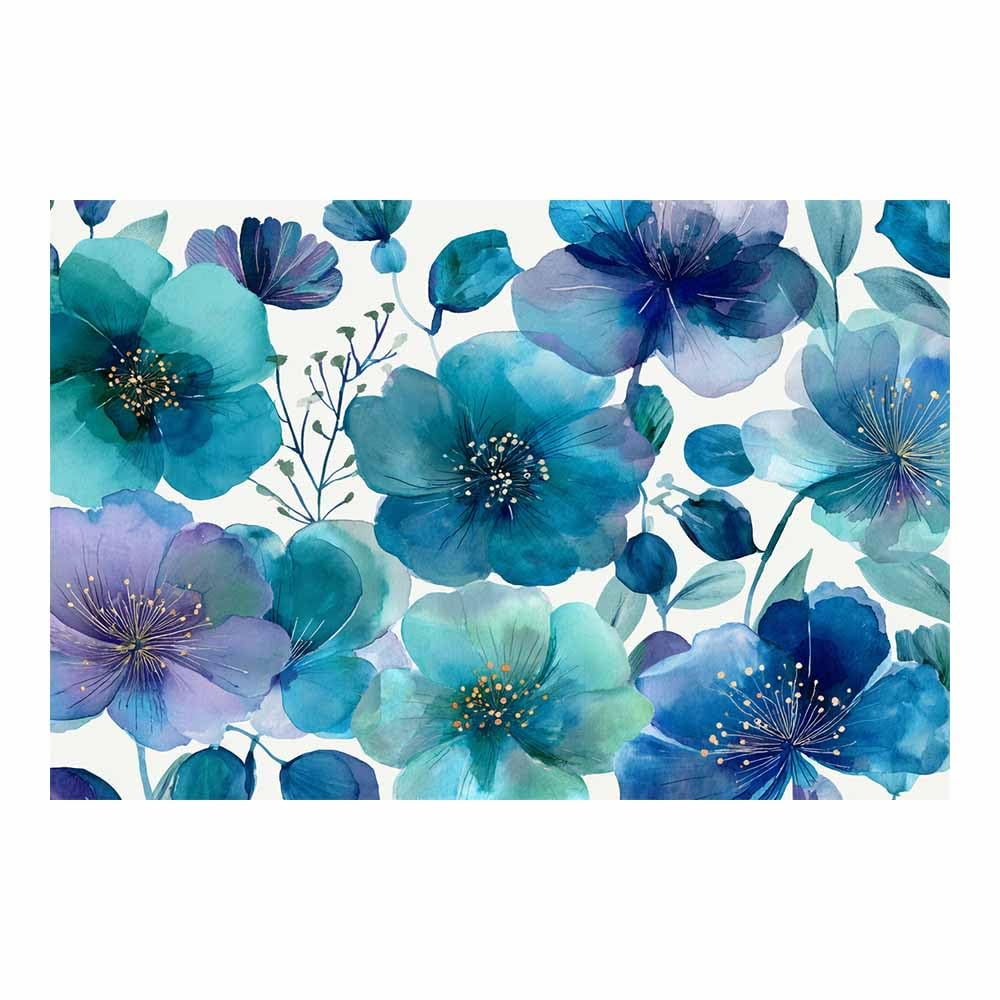 Xeniou Multicolor Flower Posters Blue Watercolor Floral Art Canvas Wall Art, For Living Room Bedroom Home Wall Decoration(Multicolor)-80X120cm Unframed
