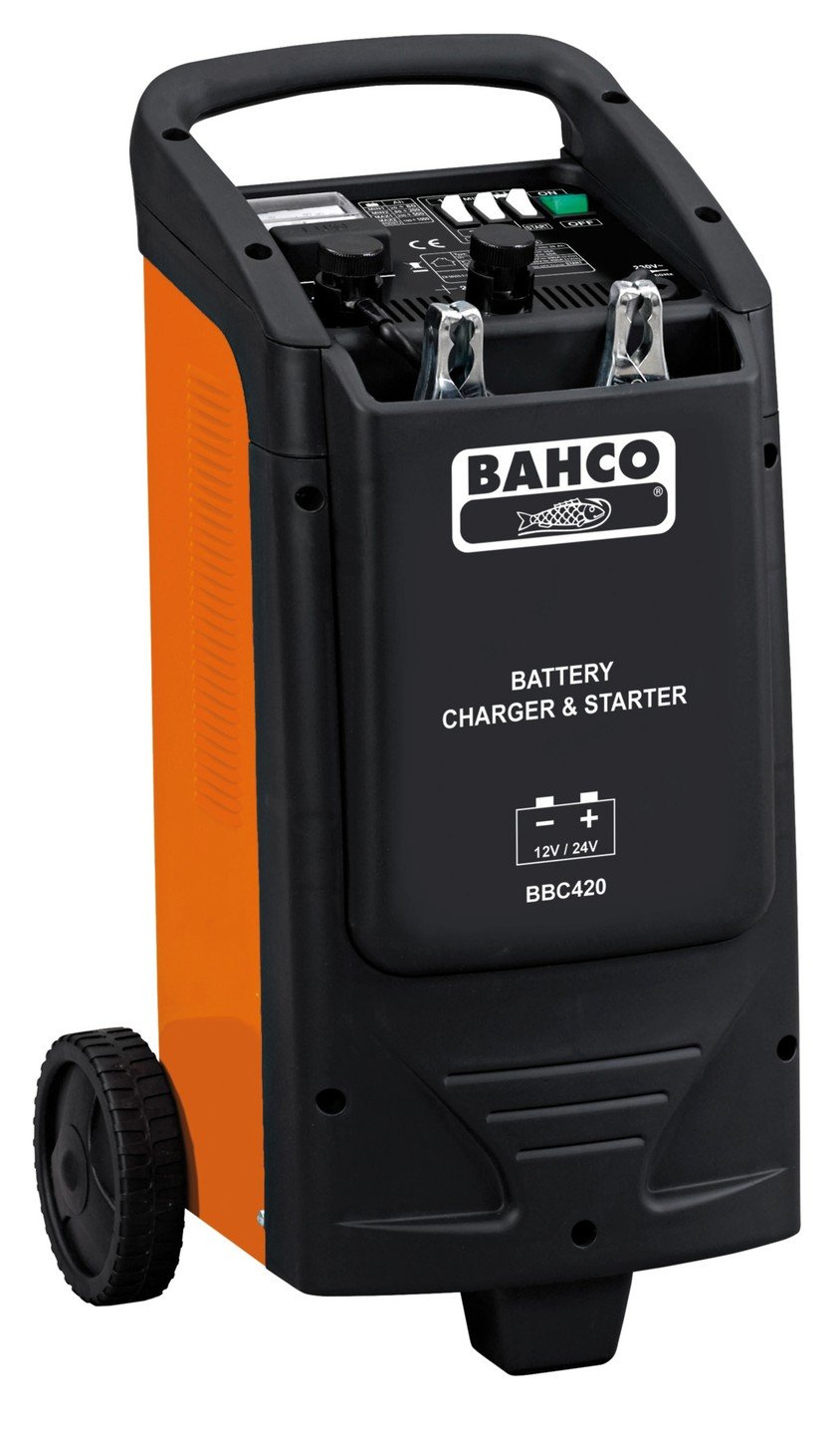 Cargador de baterias Bahco BBC420 arrancador para camion y coche 24V