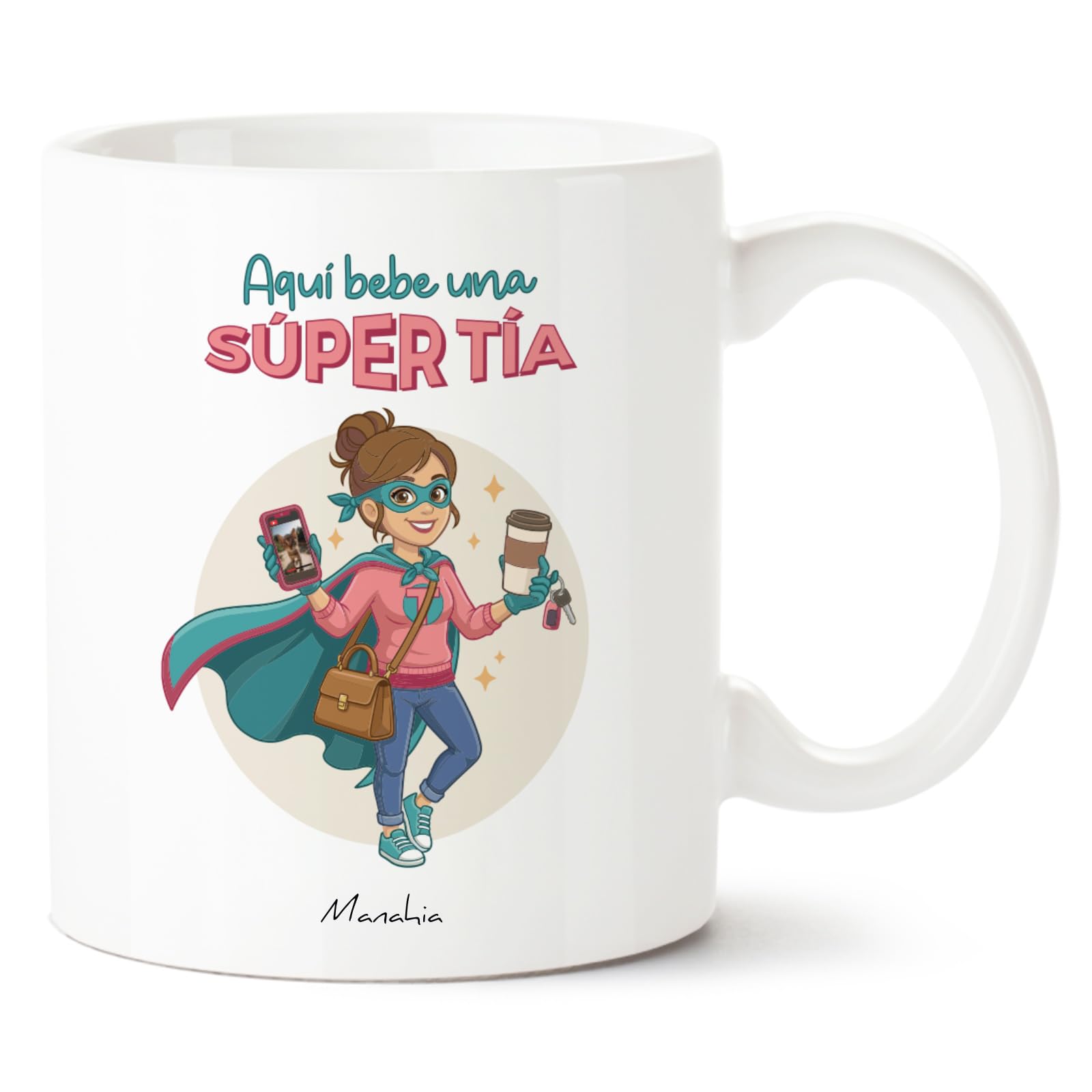 Manahia - Taza Abuelito - Aquí bebe un super abuelo | Regalo Original Nietos, Superabuelo - Idea Sorpresa Día del Padre, Navidad | Caja Regalo Kraft — view 12