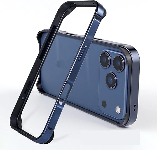 Miniatura 7 de Carcasa rígida delgada con marco de aluminio para iPhone15 Pro, armadura de marco de metal con protección interior suave, protección de borde