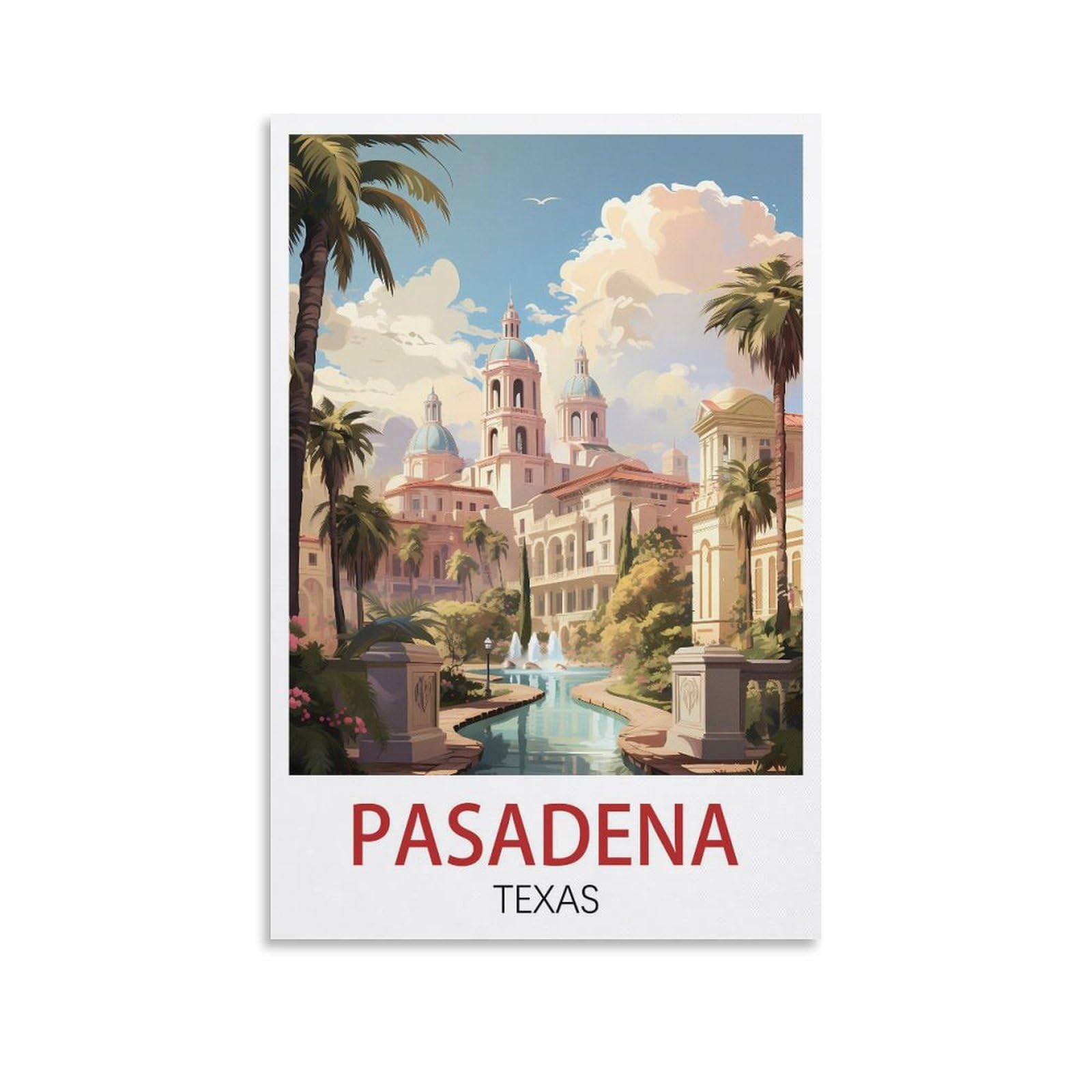 EZMLFA DIY Diamond Painting,Pasadena Texas 5D Landscape Diamond Painting Kits for Adult, Gem Art Crystal Art Kits for Adults, for Home Wall 50x60cm