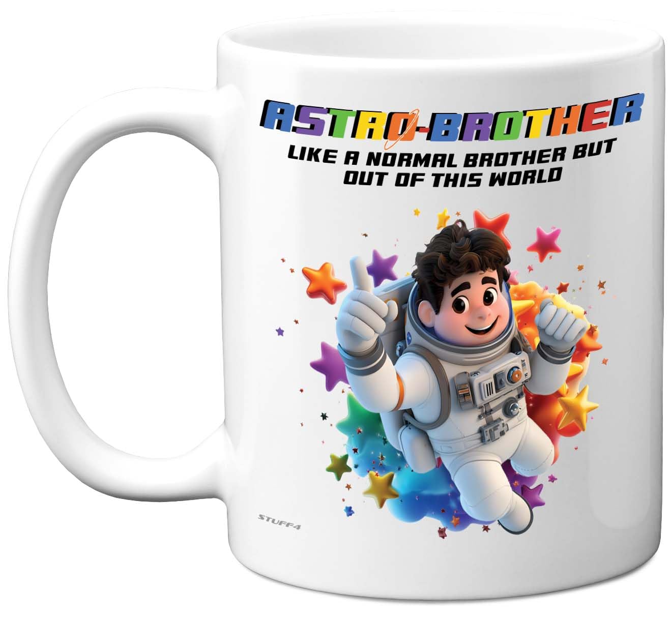 Stuff4 Novelty Gifts - Astro-Brother Mug - Happy Birthday Gifts for Brother from Sister Sibling, Astronaut Father's Day Presents, 11oz Ceramic Dishwasher Safe Premium Mugs